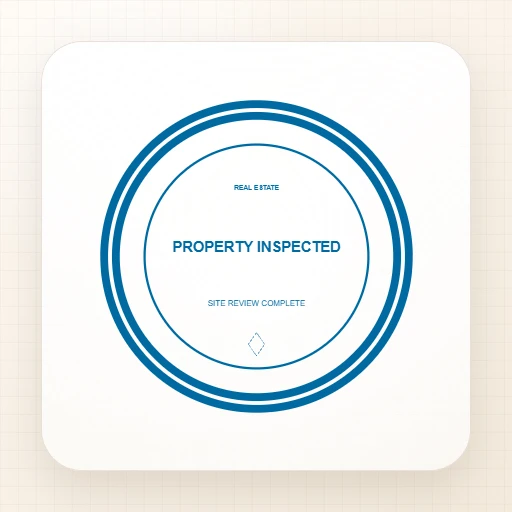 round Company stamp template: PROPERTY INSPECTED Round Stamp