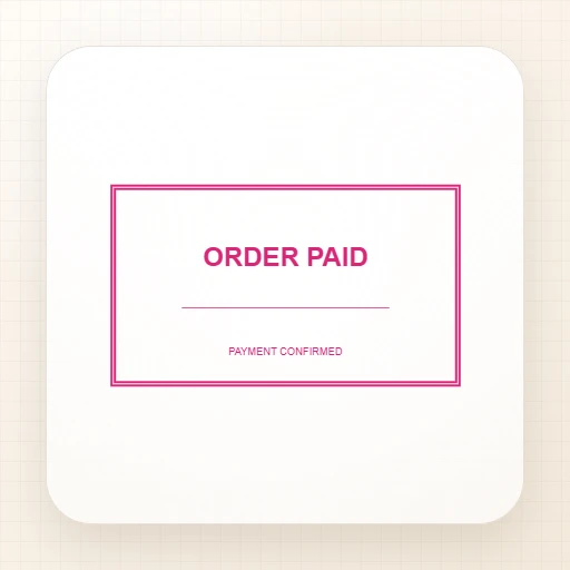 ORDER PAID Rectangle Stamp stamp template preview