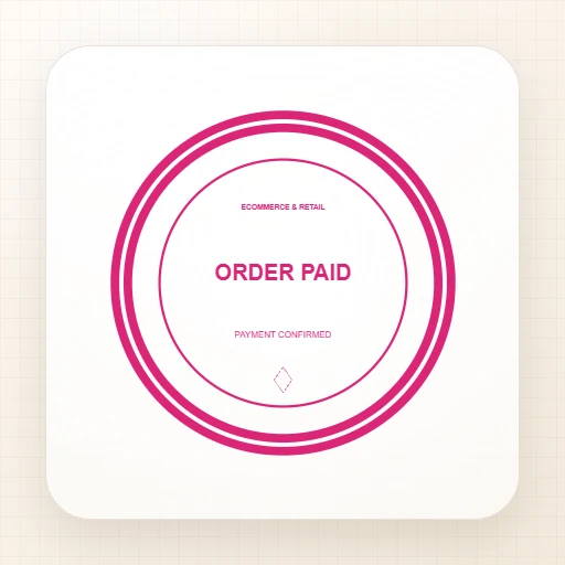 ORDER PAID Round Stamp stamp template preview