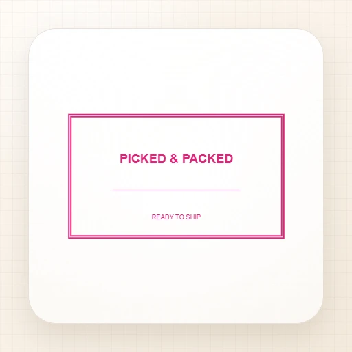 rectangular Digital stamp template: PICKED & PACKED Rectangle Stamp