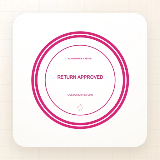 round Digital stamp template: RETURN APPROVED Round Stamp