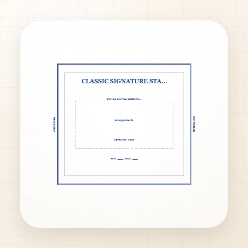 rectangular American signature stamp template with classic signature stamp