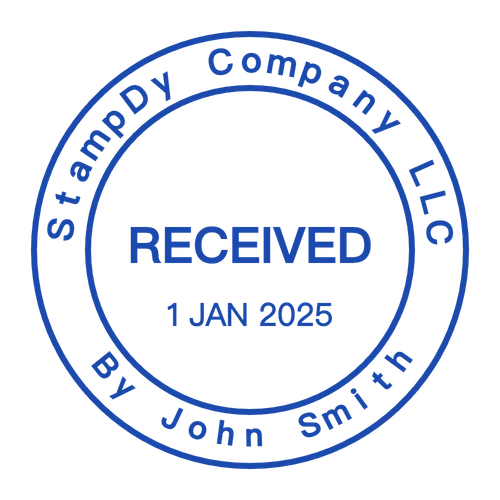 round Digital stamp template: Digital Seal Design Maker with Border and Date - №8279698
