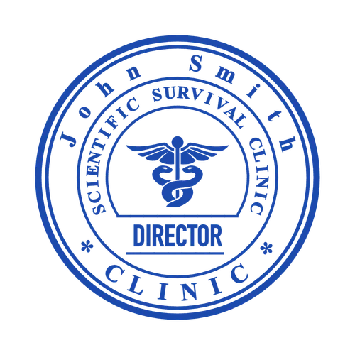 round Company stamp template: Design a Round Clinic Stamp with Snake Logo, Border, and Text - №404715