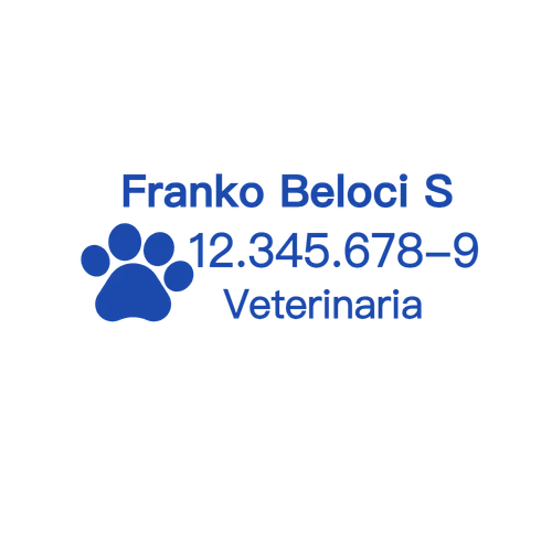 square Company stamp template: Custom Rectangular Stamp with Animal Paw Print and Text - №923835