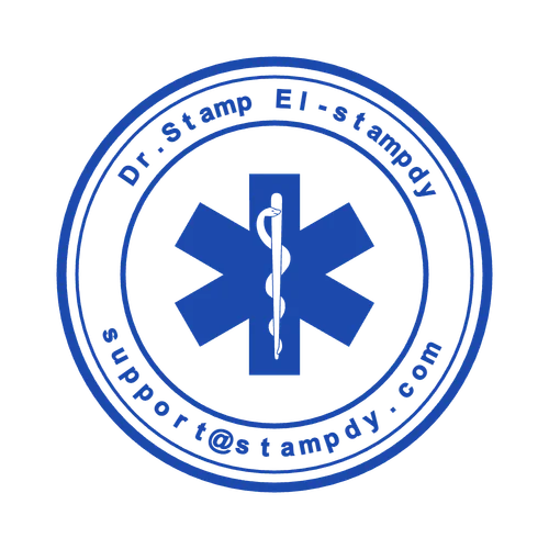 round Company stamp template: Make DIY rubber stamp for medical support in online seal creator №59157