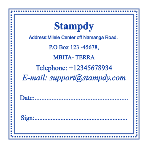 square Company stamp template: Customize a Square Stamp with Elegant Border - №98169