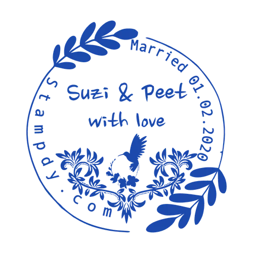 round Wedding stamp template: Create an original stamp for two married people in love online №37601