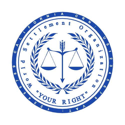 round Company stamp template: Create a Custom 42mm Blue Round Stamp Featuring Justice Scales and Text - №21112
