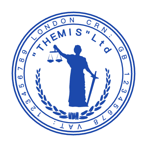 round Company stamp template: Create a Personalized 42mm Round Stamp Featuring a Lady Justice Design - №59269