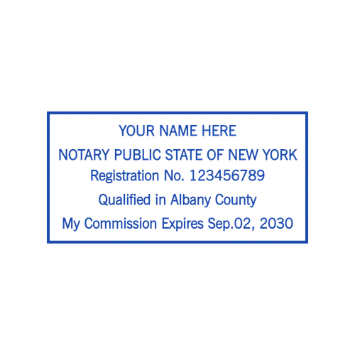 square Notary stamp template: Design a 3x1 inch Rectangular New York Notary Stamp without Emblem - №60014