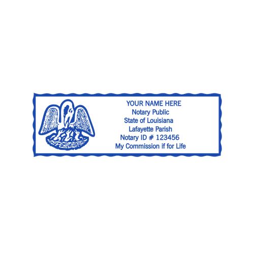 square Notary stamp template: Create a Custom 3x1 inch Rectangular Louisiana Notary Stamp - №92105