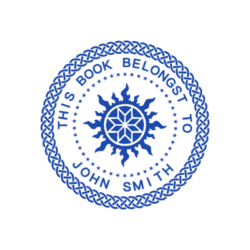round Company stamp template: New library Stamp Design Maker Online and book cover - №30277