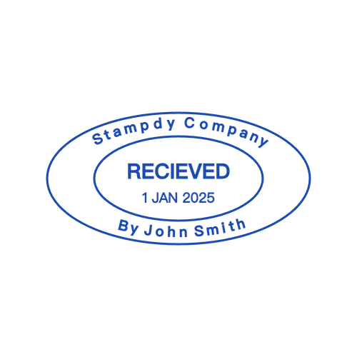 round Digital stamp template: new received Stamp Maker Online Free Layout - №55629
