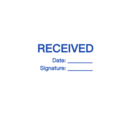 square Digital stamp template: received Stamp Maker signature and date - №92669