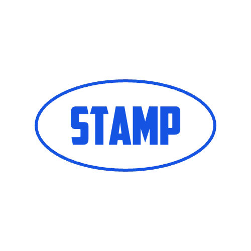 round Digital stamp template: Text stamp with text: STAMP - №25083