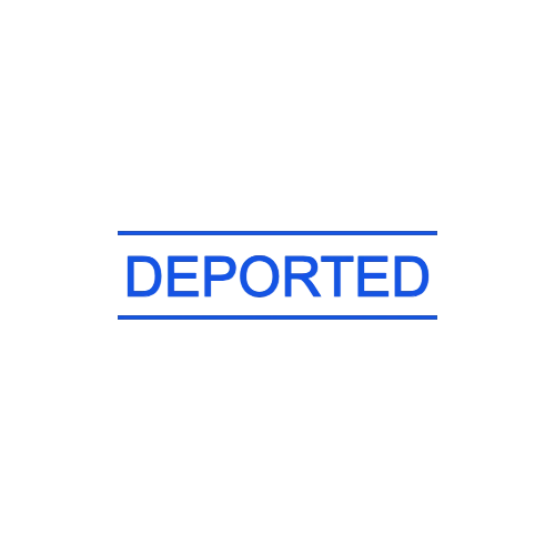 square Digital stamp template: online maker Text stamp with text: DEPORTED - №83444