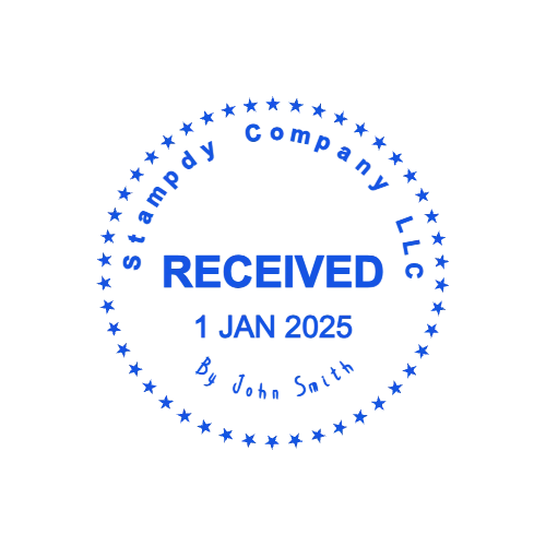 round Digital stamp template: Online Maker date stamp template for stampdy- №35240