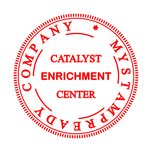 round Seal stamp template: Red circle stamp template - №26475