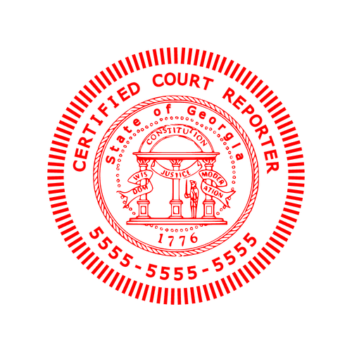 round Seal stamp template: Red circle stamp with text State - №43834