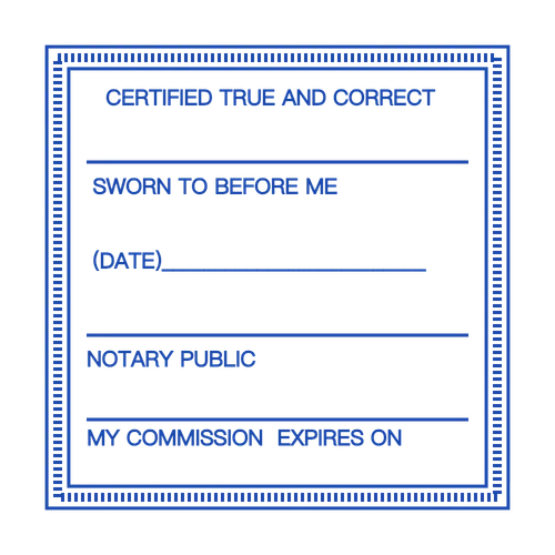 square Seal stamp template: Notary Commission Certification Seal