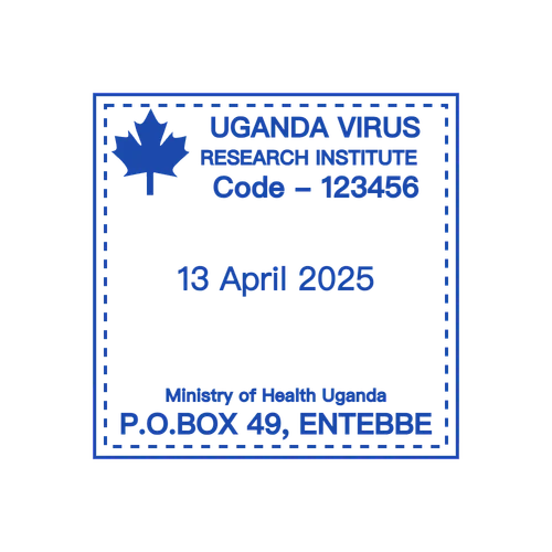 square Seal stamp template: Uganda Virus Research Institute Authorization Seal