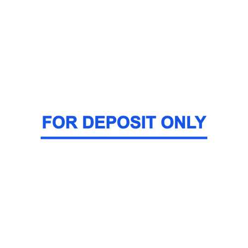 square Digital stamp template: Single Line Deposit Only Stamp - FOR DEPOSIT ONLY Template