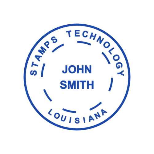 round Company stamp template: Louisiana Smith Online Stamp Template - №75689