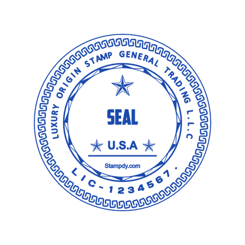 round Company stamp template: Company Seal Stamp Maker - U.S.A Trading License Template