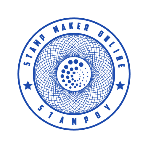 round Logo stamp template: Custom Stamp Template - Stamp Maker Online Free