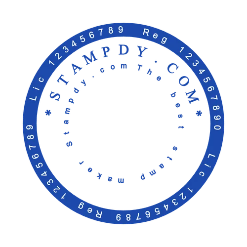 round Blank stamp template: Online Stamp Designer - Round Custom Rubber Stamp with Decorative Elements