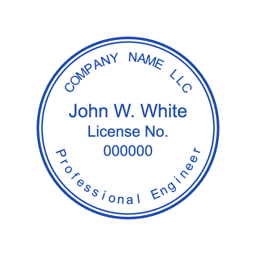 round Company stamp template: Professional Engineer Seal Stamp Maker - №7077623