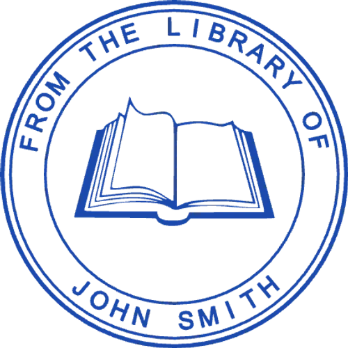 rund stempelskabelon til Firma: Circular Library Logo & Name Ring Stamp Maker - №1777511883009
