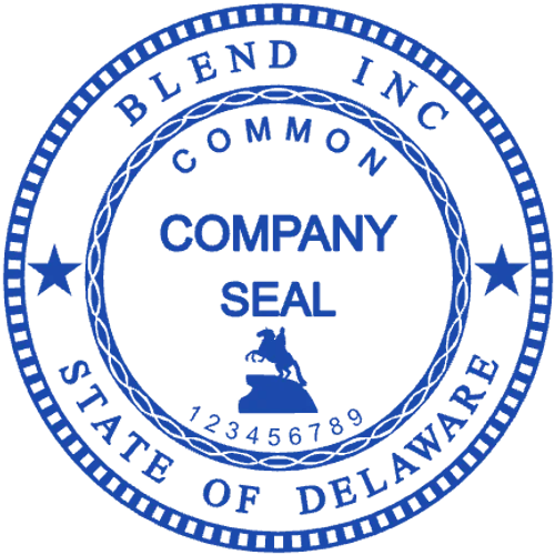 round Company stamp template: Blend Inc State of Delaware Common Seal - stamp maker online