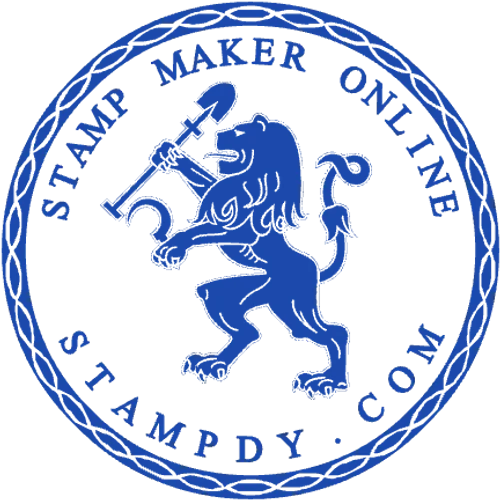 round Company stamp template: Stampdy Lion Crest Online Seal - stamp online