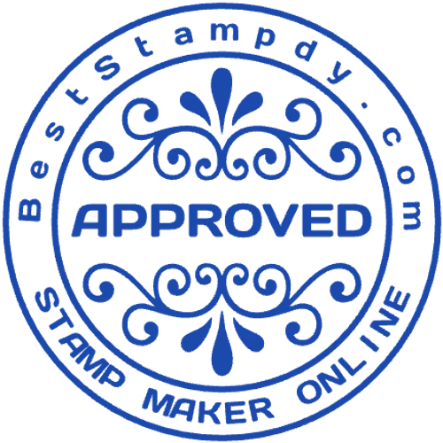 round Company stamp template: Approved Decorative Round Seal - seal maker