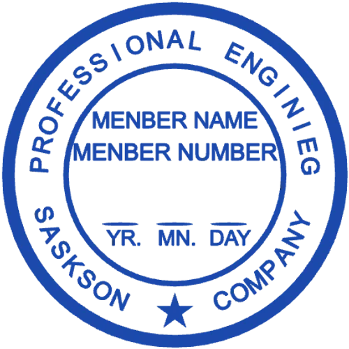 round Company stamp template: Saskson Engineering Membership Seal - stamp maker