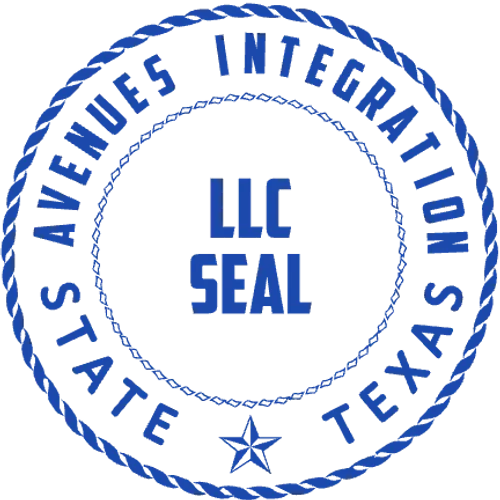 round Company stamp template: Avenues Integration Texas LLC Seal - stamp maker