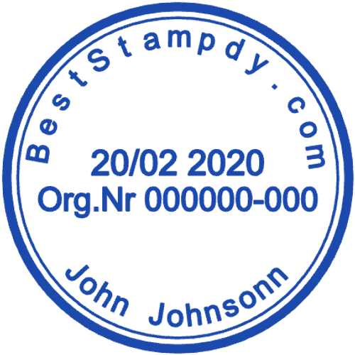 round Company stamp template: John Johnsonn Organization Date Seal - stamp maker
