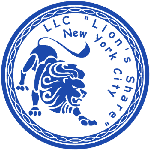 round Company stamp template: Lion's Share LLC New York Seal - stamp maker