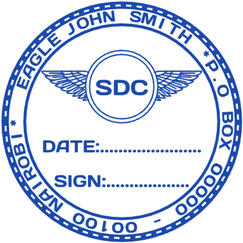 round Company stamp template: SDC Nairobi Eagle Authorization Seal - online stamp maker