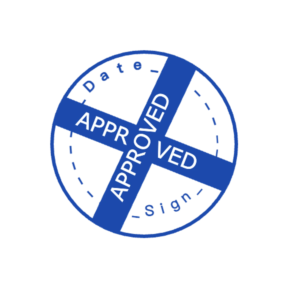 Custom Address Stamp Online Design - №5890115, round Company stamp template in #1B49AC ink