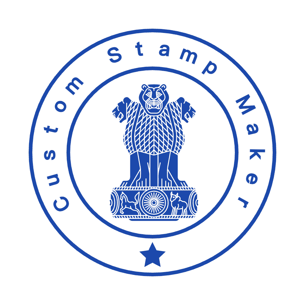 Free Digital Stamp Maker Online Tool - №5877713, round Company stamp template in #1B49AC ink