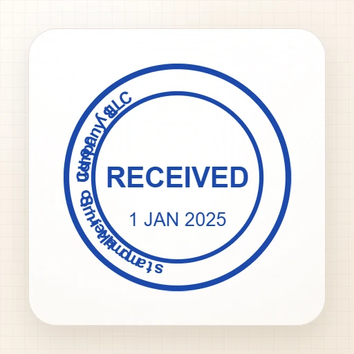 round Digital stamp template: Digital Seal Design Maker with Border and Date - №8279698