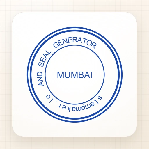round Company stamp template: Create a Popular Indian Circular Stamp with Triple Rings and Text - №407861