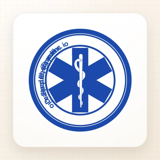 round Company stamp template: Make DIY rubber stamp for medical support in online seal creator №59157