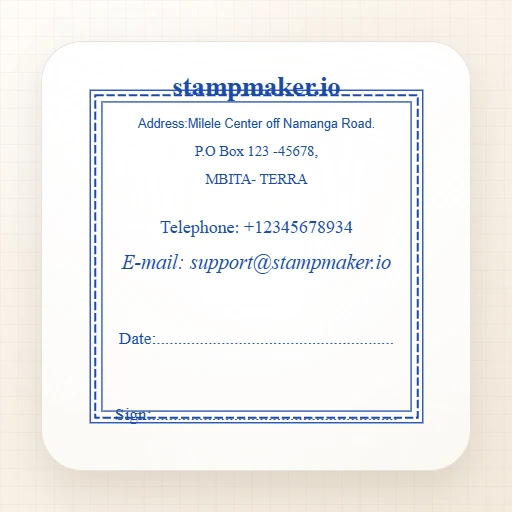 square Company stamp template: Customize a Square Stamp with Elegant Border - №98169