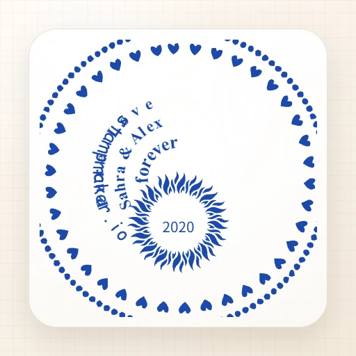 round Wedding stamp template: Make the unique layout for your wedding stamp for celebrate love №94519