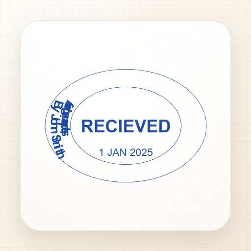 round Digital stamp template: new received Stamp Maker Online Free Layout - №55629