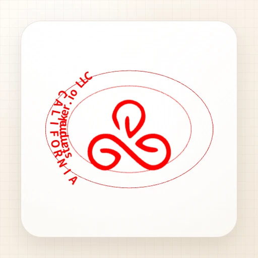 round Seal stamp template: Red Stamp Template for stampmaker.io - №59266